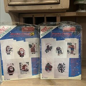 Two Titan Needlecraft Sets Makes 10 Cross Stitch Christmas Holiday Cards NWT